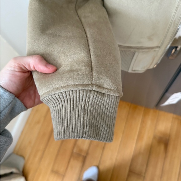 Zara Sherpa Suede Bomber/Aviator Jacket - Picture 7 of 8